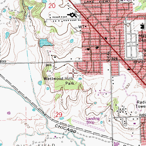 Topographic Map of Westwood Hills Park, OK