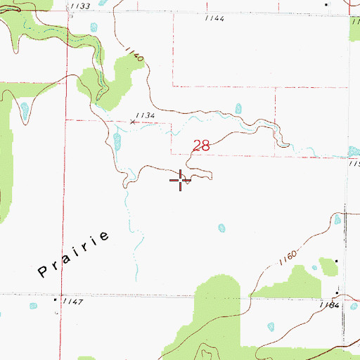 Topographic Map of Wet Prairie, OK
