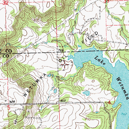 Topographic Map of Wetumka Oil Field, OK