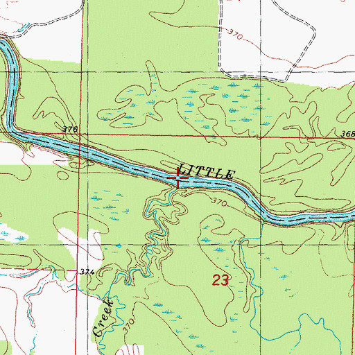 Topographic Map of Wheelock Creek, OK