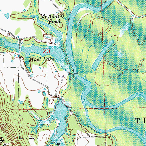 Topographic Map of Whisky Creek, OK