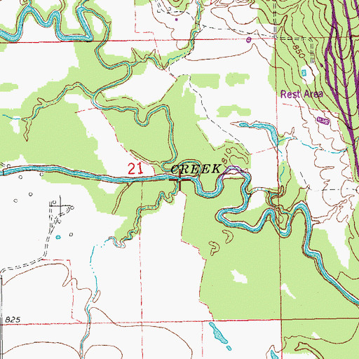 Topographic Map of Whisky Creek, OK