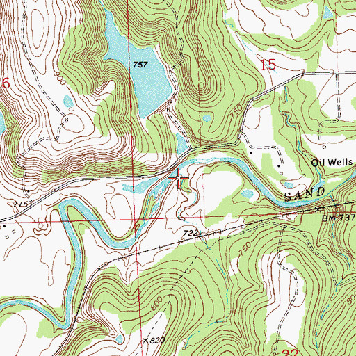 Topographic Map of Whisky Hollow, OK