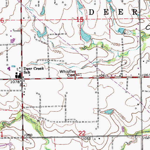 Topographic Map of Whisler Cemetery, OK