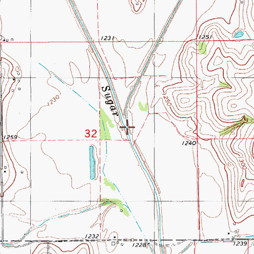 Topographic Map of White Bread Creek, OK