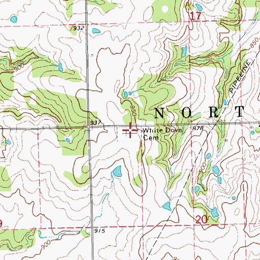 Topographic Map of White Dove Cemetery, OK