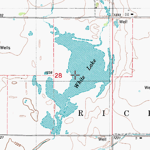 Topographic Map of White Lake, OK