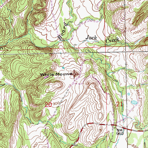 Topographic Map of White Mound, OK