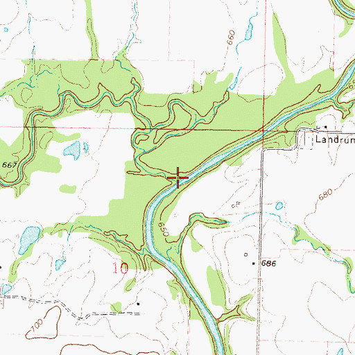 Topographic Map of White Oak Creek, OK