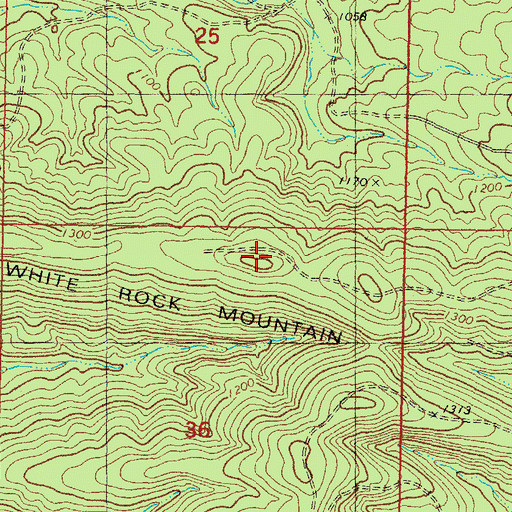 Topographic Map of White Rock Mountain, OK