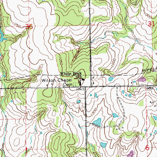 Topographic Map of White Rock Elementary School, OK
