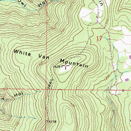 Topographic Map of White Van Mountain, OK