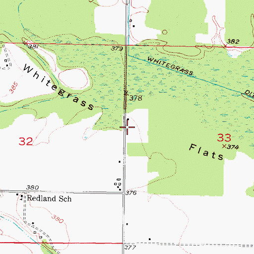 Topographic Map of Whitegrass Flats, OK