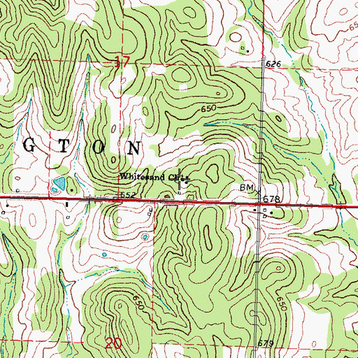 Topographic Map of Whitesand Church, OK