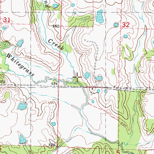 Topographic Map of Whitesand Creek, OK