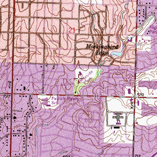 Topographic Map of Whiteside Park, OK