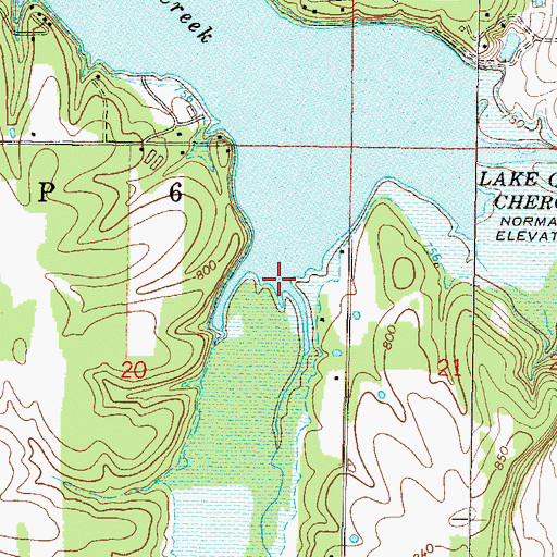 Topographic Map of Whitewater Creek, OK