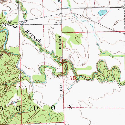 Topographic Map of Wide Springs Branch, OK