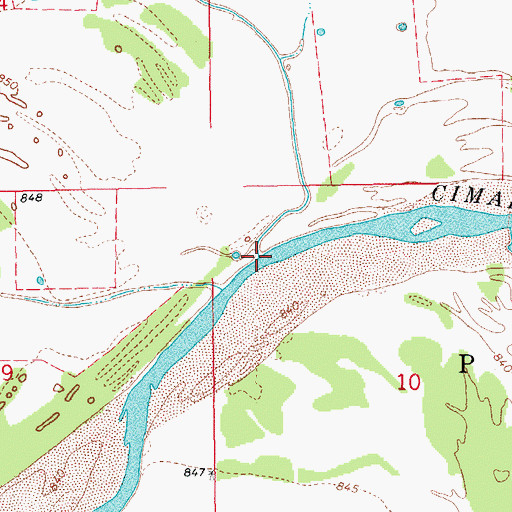 Topographic Map of Wild Horse Creek, OK