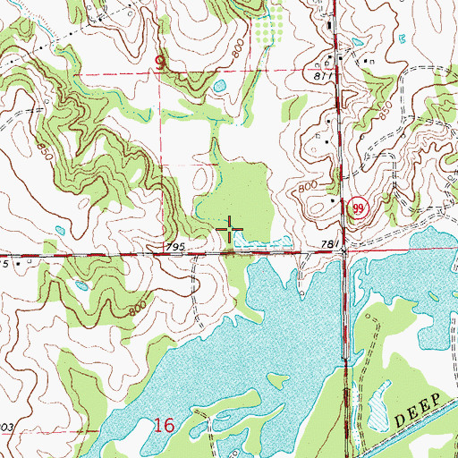 Topographic Map of Wild Horse Creek, OK