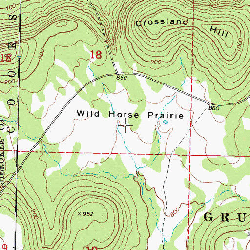 Topographic Map of Wild Horse Prairie, OK