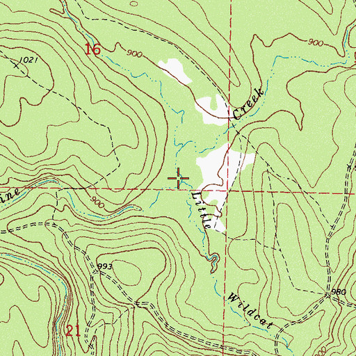 Topographic Map of Wildcat Creek, OK