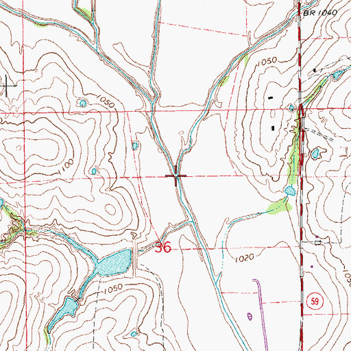 Topographic Map of Wildcat Creek, OK