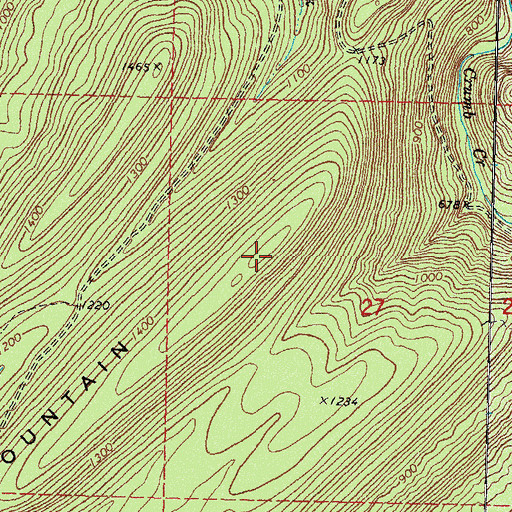 Topographic Map of Wildcat Mountain, OK