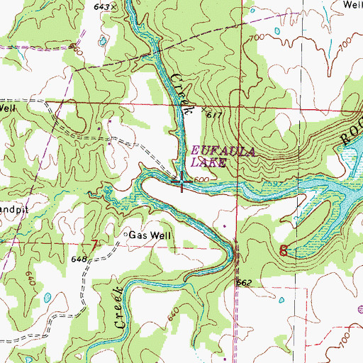 Topographic Map of Wildhorse Creek, OK