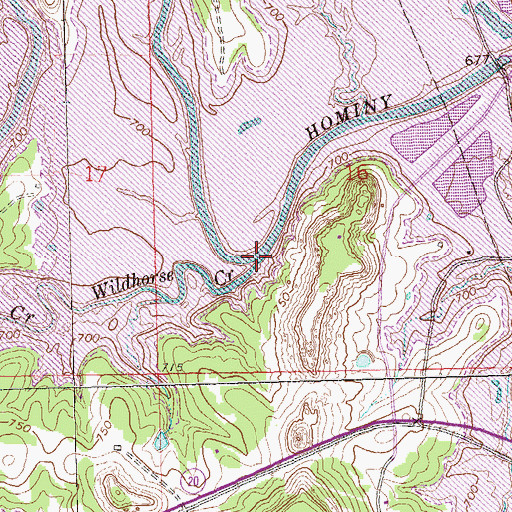 Topographic Map of Wildhorse Creek, OK