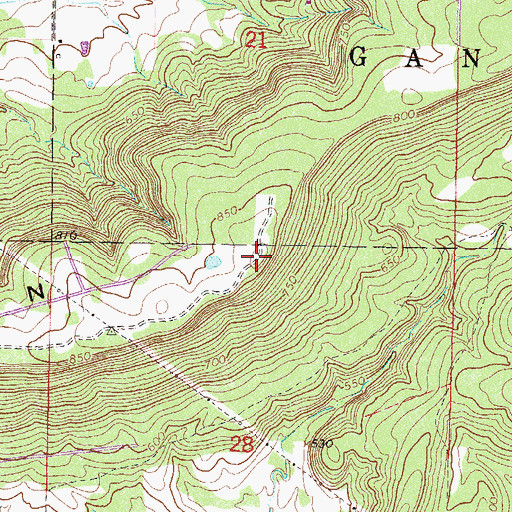Topographic Map of Wildhorse Mountain, OK