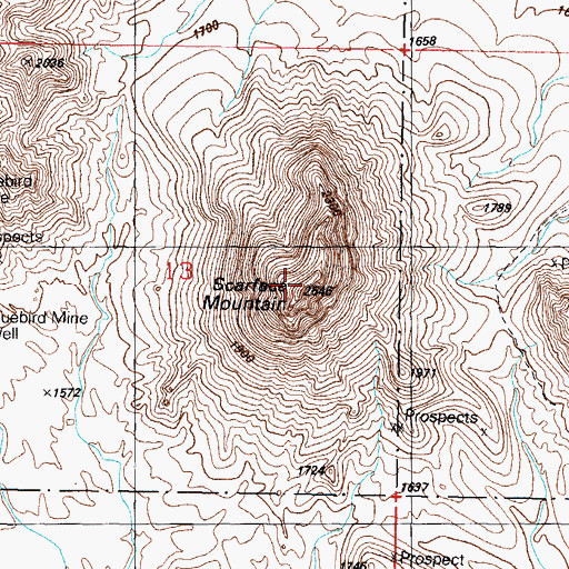 Topographic Map of Scarface Mountain, AZ
