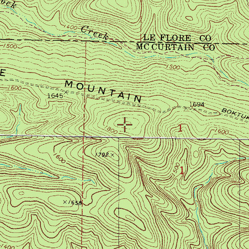 Topographic Map of Wildhorse Mountain, OK
