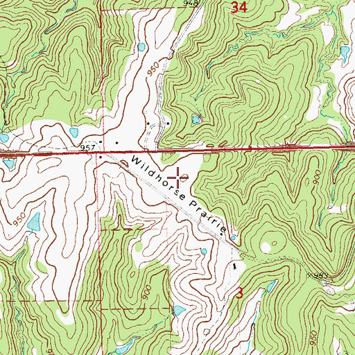 Topographic Map of Wildhorse Prairie, OK