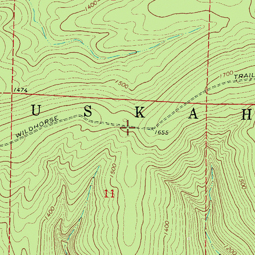 Topographic Map of Wildhorse Trail, OK