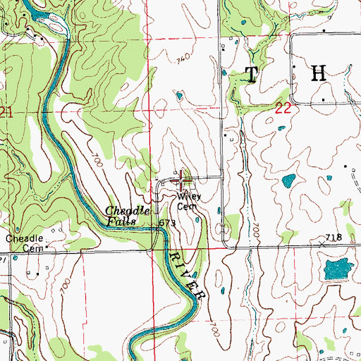 Topographic Map of Wiley Cemetery, OK