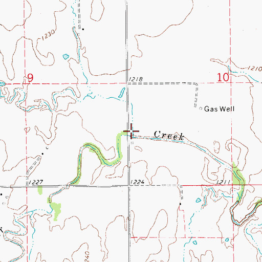 Topographic Map of Willow Creek, OK