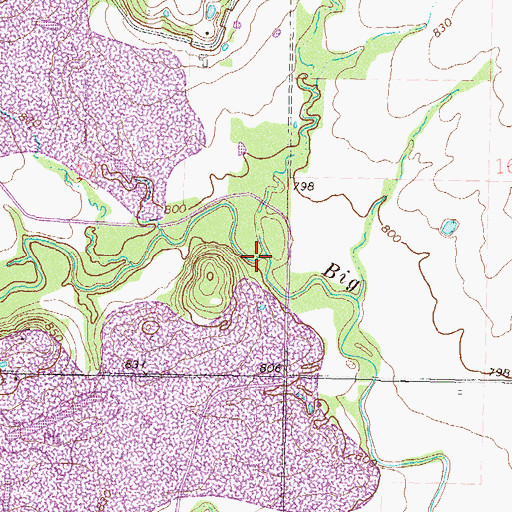 Topographic Map of Willow Creek, OK