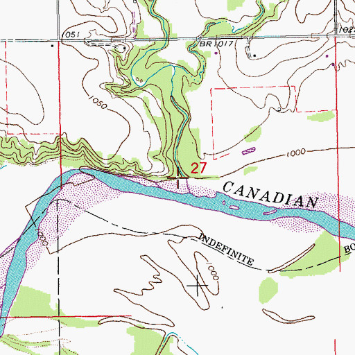 Topographic Map of Willow Creek, OK