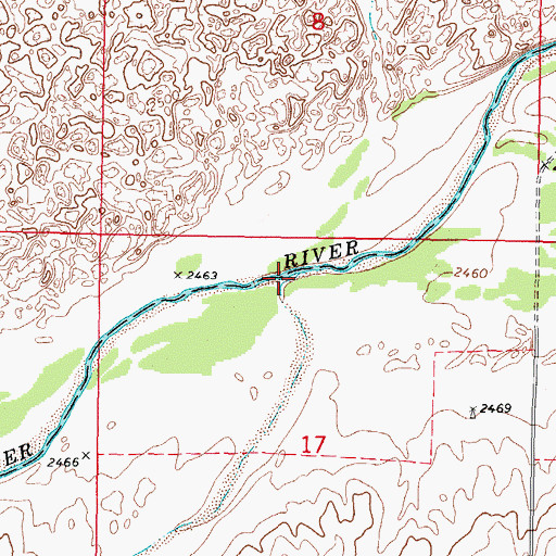 Topographic Map of Willow Creek, OK