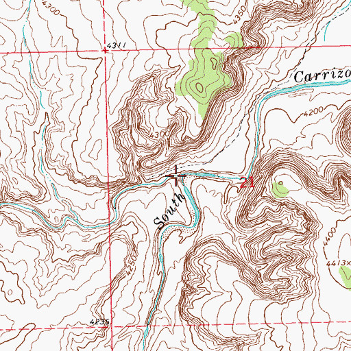 Topographic Map of Willow Creek, OK