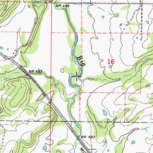 Topographic Map of Wilson Branch, OK