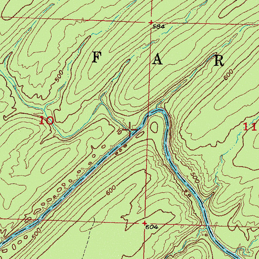 Topographic Map of Wilson Creek, OK