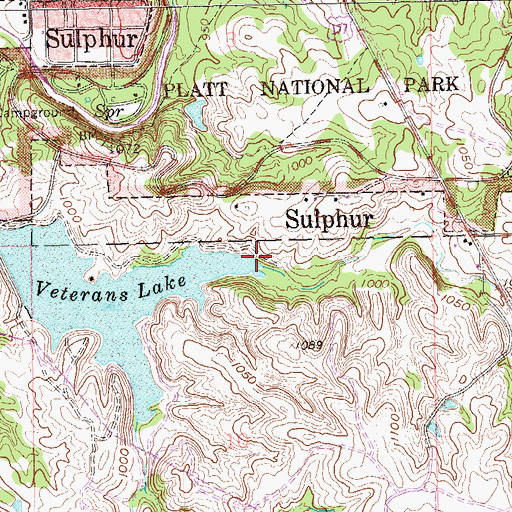 Topographic Map of Wilson Creek, OK