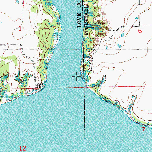 Topographic Map of Wilson Creek, OK