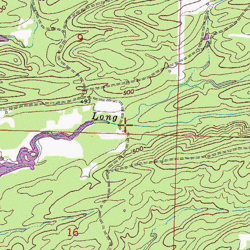Topographic Map of Wilson Creek, OK