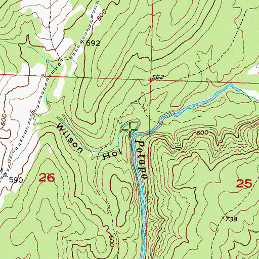Topographic Map of Wilson Hollow, OK