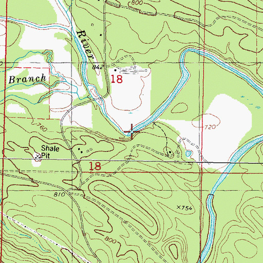 Topographic Map of Winship Branch, OK