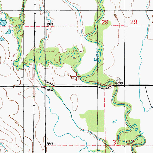Topographic Map of Wolf Creek, OK