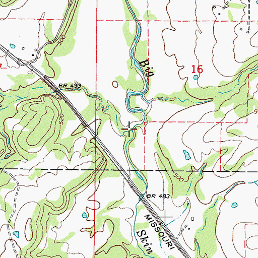 Topographic Map of Wolf Creek, OK